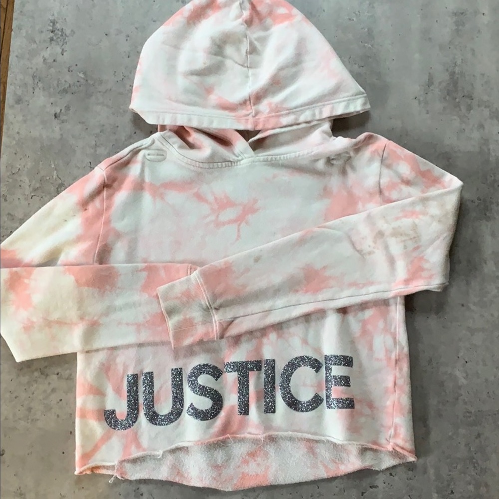 Girls Justice Long Sleeve Crop Top Hoodie